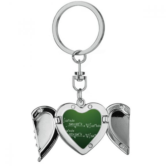 Math Kowledge Cosine Integral Formula Heart Angel Wing Key Chain Holder