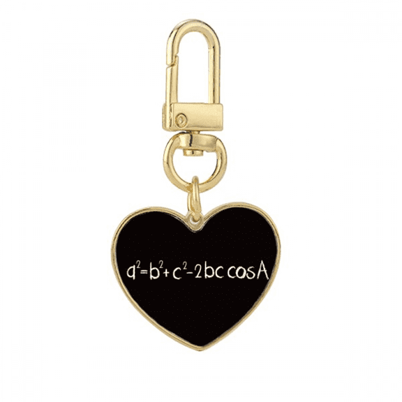 Math Kowledge Triangle Formula Gold Heart Keychain Metal Keyring Holder