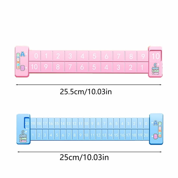 Math Learning Tool, Addition and Subtraction Ruler, Double-Sided Portable Visual Math Aid with Clear Markings for Early Education, Compact Durable Design