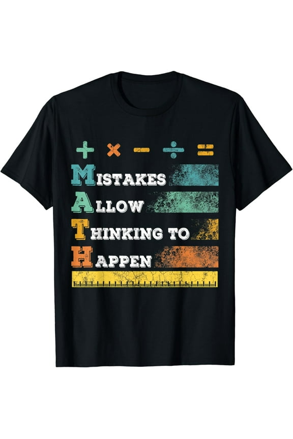 Math Lover Mistakes Allow Thinking To Happen Teacher Vintage T-Shirt