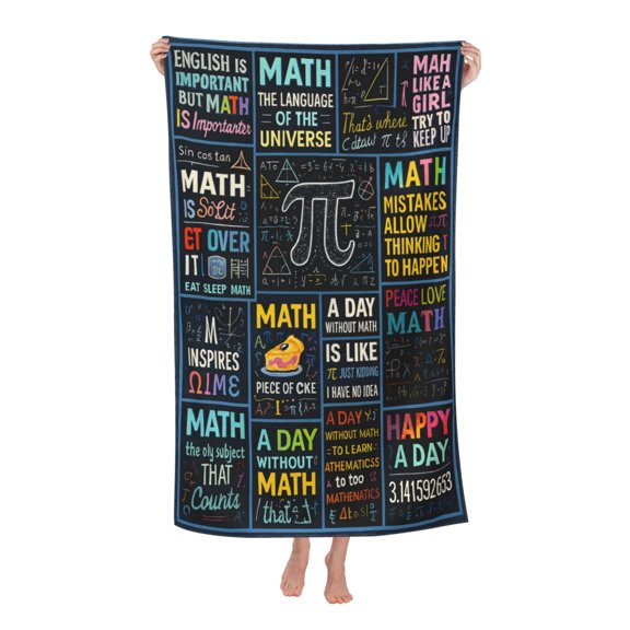 Math Lovers, Retirement Teacher Appreciation Bath Towel Soft and Highly Absorbent for Adults