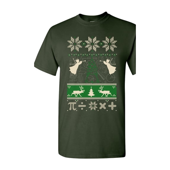Math Mathematics Angels Deer Ugly Christmas Funny DT Adult T-Shirt Tee