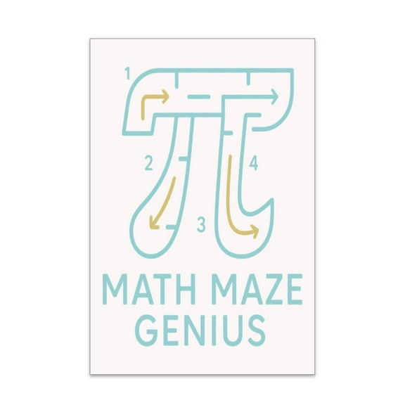Math Maze Poster - Gloss Paper Finish - Wall Decor for Classrooms gift 13x19