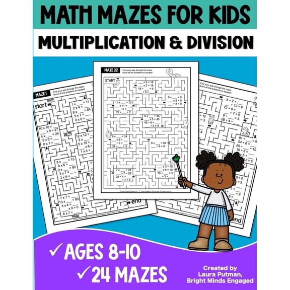 Math Mazes for Kids Math Mazes for Kids Multiplication and Division Book, (Paperback)