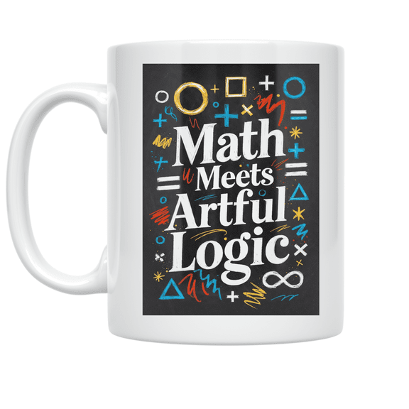 Math Meets Artful Logic - Math Enthusiast - 11 oz Ceramic Coffee Mug