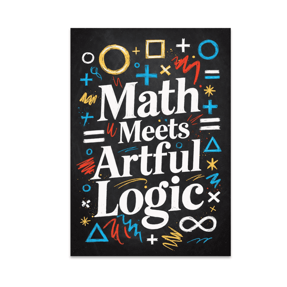 Math Meets Artful Logic - Math Enthusiast - 13x19 Poster Print