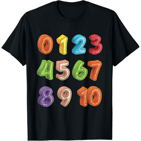 Math Numbers Learning Preschool Education For Kids Toddlers T-Shirt
