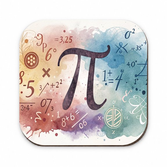 Math Numbers Symbols Pi Artistic Watercolor Fridge Refrigerator Magnet