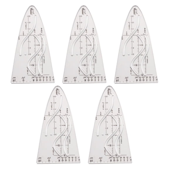 Math Parabolic Stencil Cosine Ruler for Teacher, Student Parabola Ruler Parabolic Template for Mathematical Functions