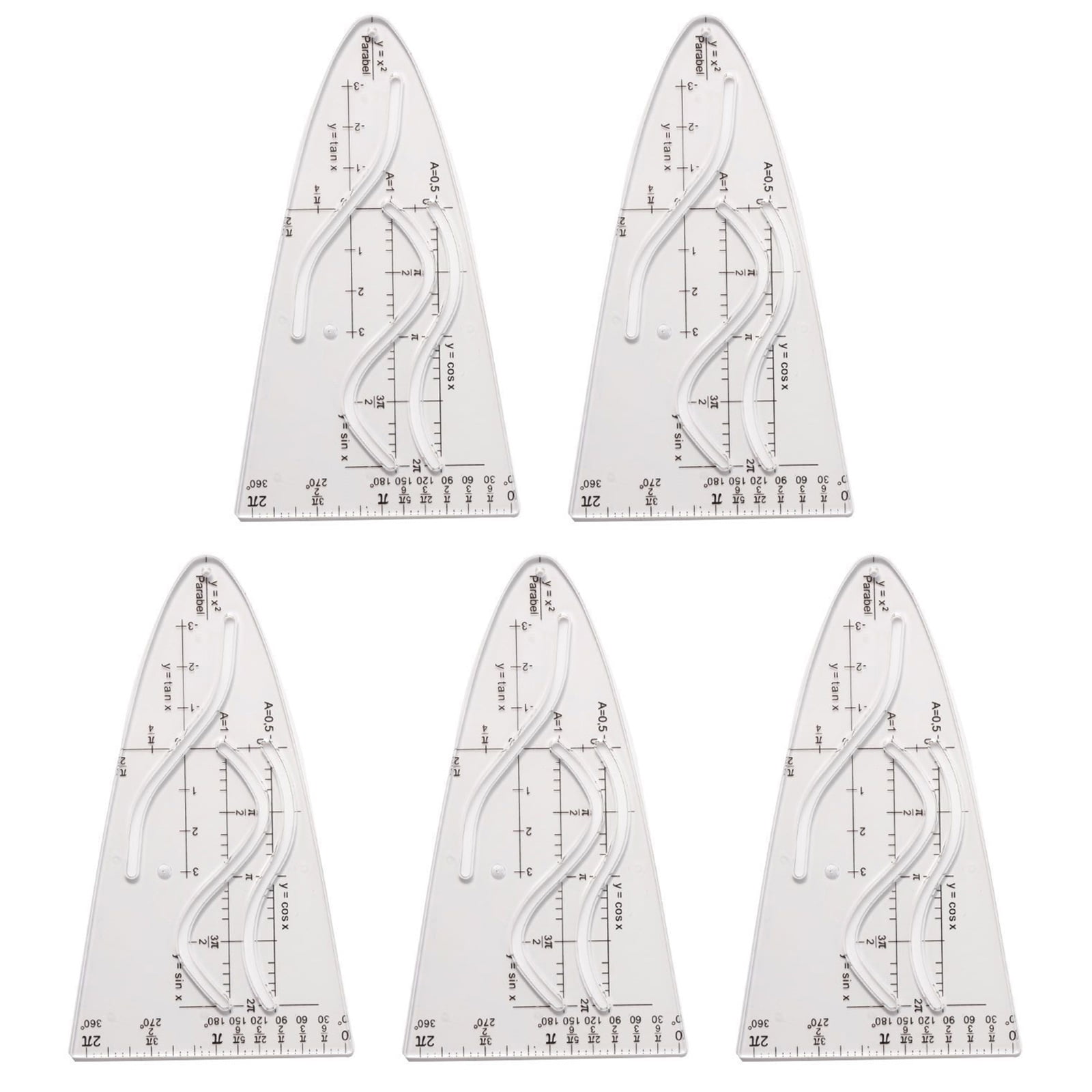Math Parabolic Stencil Cosine Ruler for Teacher, Student Parabola Ruler ...