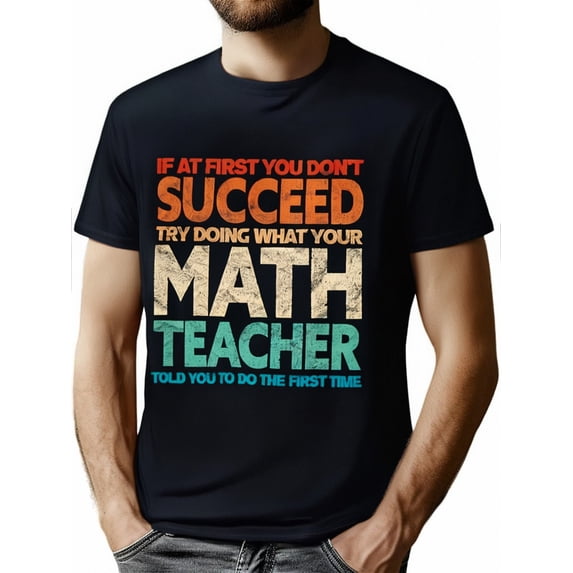Math Print Men's Cotton Funny T-shirt, Graphic Tee Men's Outdoor ...