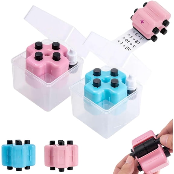 Math Problem Roller Stamp, 2026 New Number Line Roller Stamp, Subtraction, Multiplication & Division Practice, Random Math Equation Rollers Stamps, Refillable Reusable Teaching Tool