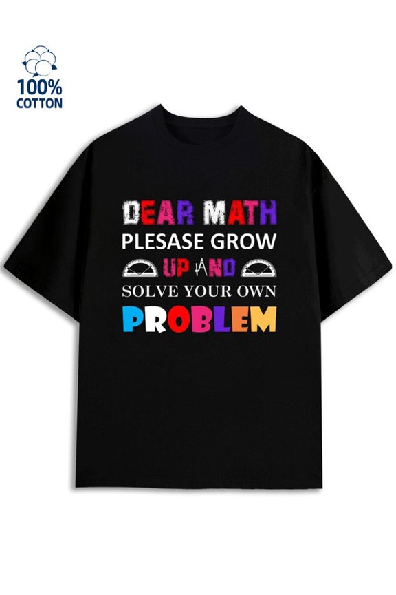 Math Problem T-Shirt men's funny humor 180G 100% Cotton black sixty years old sixty years old Basic Unisex Shirt Cotton tshirts Trendy Unisex Shirt Short Sleeve tshirts