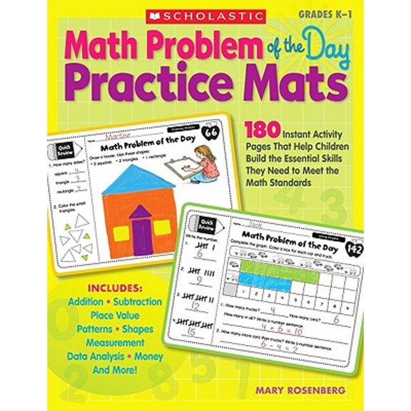 Pre-Owned Math Problem of the Day Practice Mats, Grades K-1