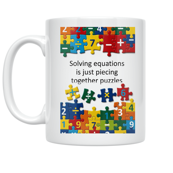 Math Puzzle Design - Math Enthusiast - 11 oz Ceramic Coffee Mug