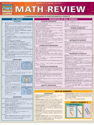 Math Review : A Quickstudy Laminated Reference Guide - Walmart.com