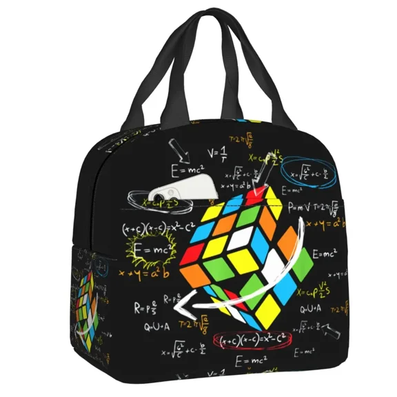 Math Rubix PlayerMath Lovers Portable Lunch Box Women Multifunction Cooler Thermal Food Insulated Lunch Bag