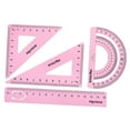 thumbnail image 1 of Math Ruler, Metal Protractor, Triangle Ruler, Protractor for Architects, Carpentry Engineers Light Pink, 1 of 7
