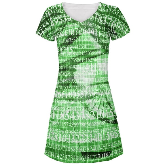 Math Science Genetics Geek Numbers are Life All Over Juniors Beach Cover-Up Dress Multi LG