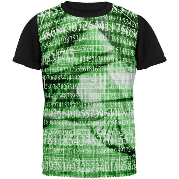 Math Science Genetics Geek Numbers are Life All Over Mens Black Back T Shirt Multi MD