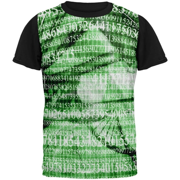 Math Science Genetics Geek Numbers are Life All Over Mens Black Back T Shirt Multi MD
