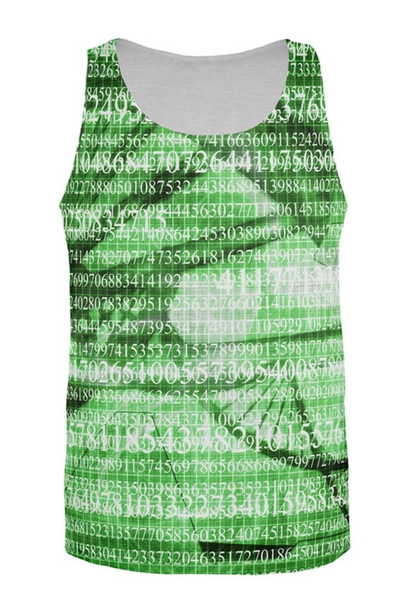 Math Science Genetics Geek Numbers are Life All Over Mens Tank Top Multi LG