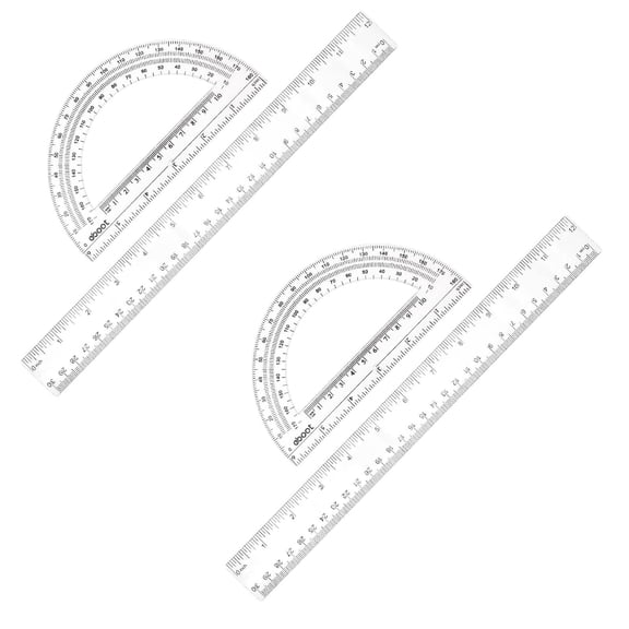 Math Set,Geometry Set Ruler,Ruler Protractor,Alphabet Stencil,Measuring Tools for Teacher Supplies,Divider,Math for Drafting & School Supplies,2PC Geometry Kit,White