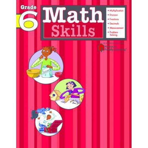 Pre-Owned Math Skills: Grade 6 (Flash Kids Harcourt Family Learning) (Paperback) 1411401115 9781411401112