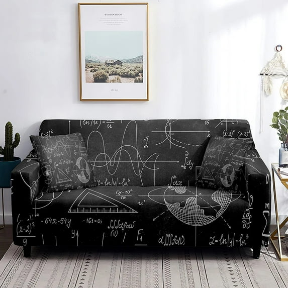 Math Sofa Cover Geometry Science Numbers Formules Image Art Washable Furniture Protector From Dust Stain Stretch Couch Cover