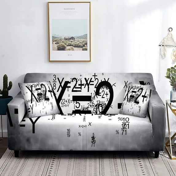 Math Sofa Cover Geometry Science Numbers Formules Image Art Washable Furniture Protector From Dust Stain Stretch Couch Cover