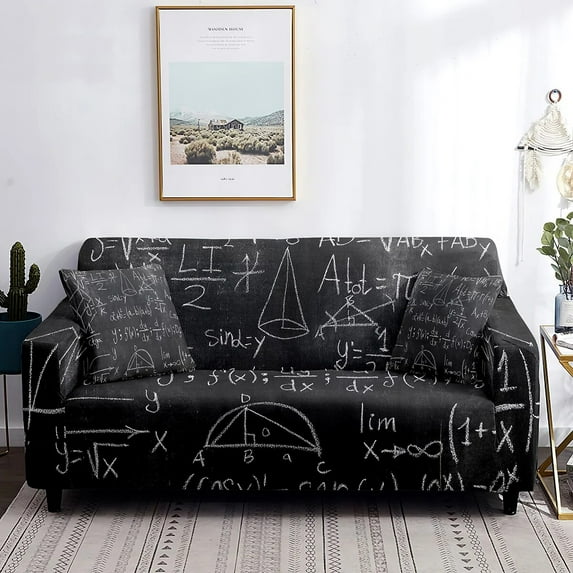 Math Sofa Cover Geometry Science Numbers Formules Image Art Washable Furniture Protector From Dust Stain Stretch Couch Cover