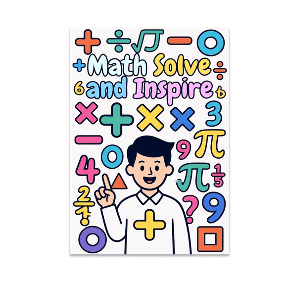 Math Solve and Inspire Wall Art - Math Enthusiast - 13x19 Poster Print