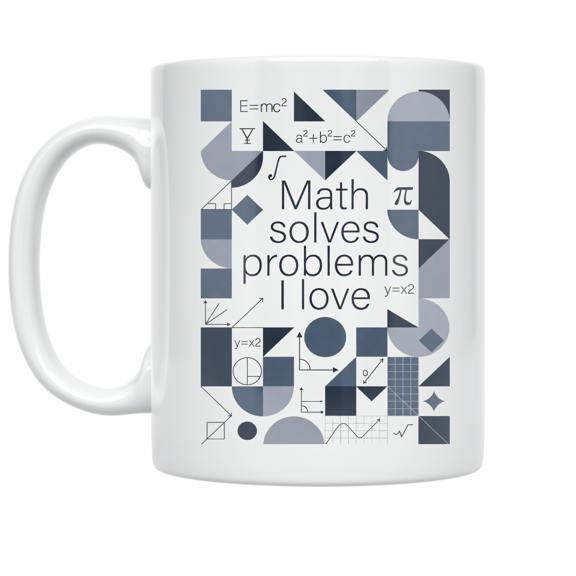 Math Solves Problems I Love - Math Enthusiast - 11 oz Ceramic Coffee Mug