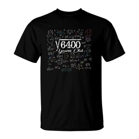Math Square Root Of 6400 80Th Birthday 80 Years Old TShirt - Walmart.com