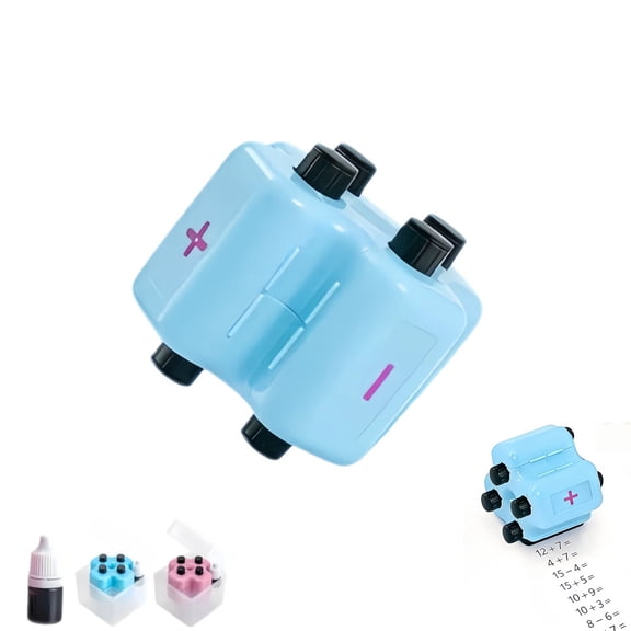 Math Stamp Roller 4-in-1 Math Practice Stamps Smart Math Roller Stamps for Addition Subtraction Multiplication Division Learning Tools for Preschool & Elementary Classroom Supplies