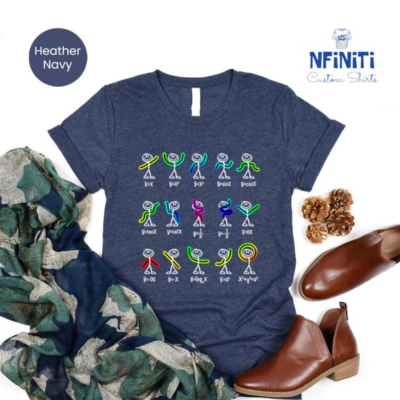Math Stick Figure T-Shirt, Equation Geek Tee All Size S-5Xl