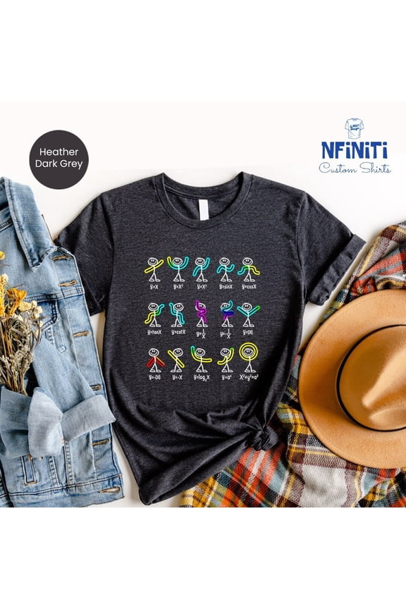 Math Stick Figures Shirt: Nerdy Math Teacher Tee All Size S-5Xl