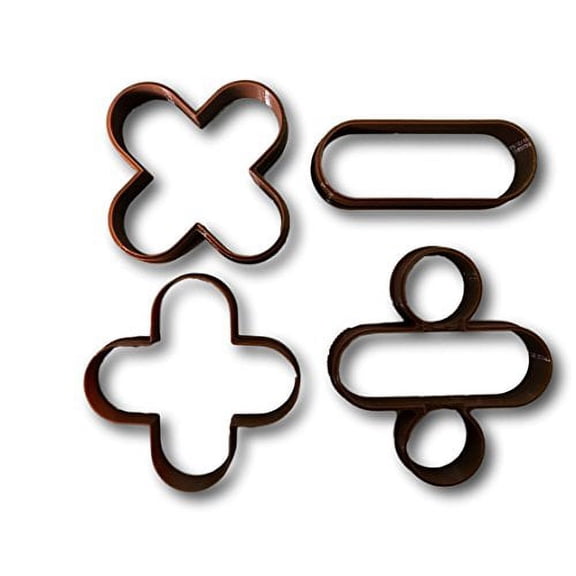 Math Symbols Cookie Cutters (set of 4)- Fast Shipping - Sharp Edges - Exceptional Quality
