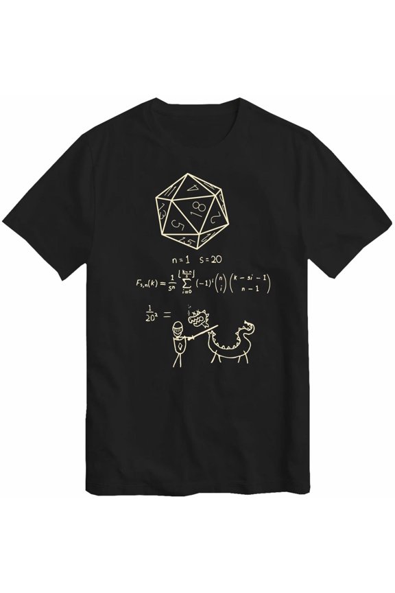 Math T Shirt, The Science of 20 Sided Dice DnD D20 T Shirt, Funny Vintage Style Gamer Meme Gift, Cult Movie Music Tee Top, Unisex, Full Size