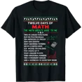 thumbnail image 1 of Math Teacher Christmas Shirt - 12 Days of Math Men Women T-Shirt Shirts, 1 of 3