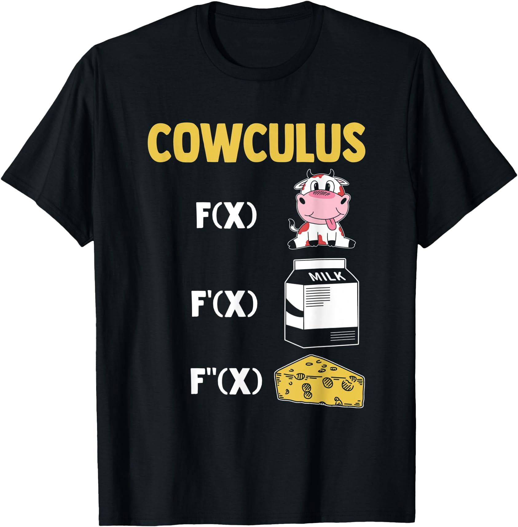 Math Teacher Cow Milk Cheese Math Calculus T-Shirt - Walmart.com