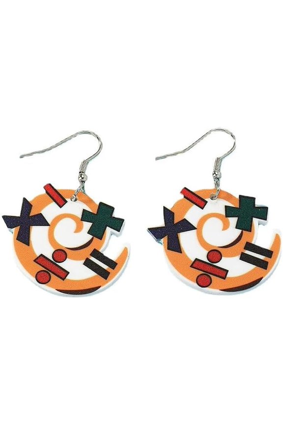 Math Teacher Dangle Earrings, Acrylic Add Subtract Multiply Divide Earrings for Back to School Gifts
