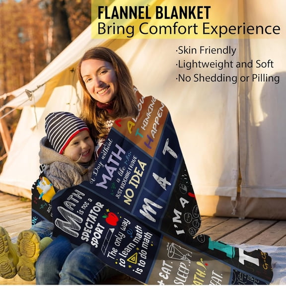 Math Teacher Gift, Funny Math Gifts, Math Teacher Appreciation Gifts, Math Lovers Birthday Gifts, Math Gift for Women, Men, Math Gifts Christmas,Thanksgiving-Fannel Throw Blanket 50"x60"
