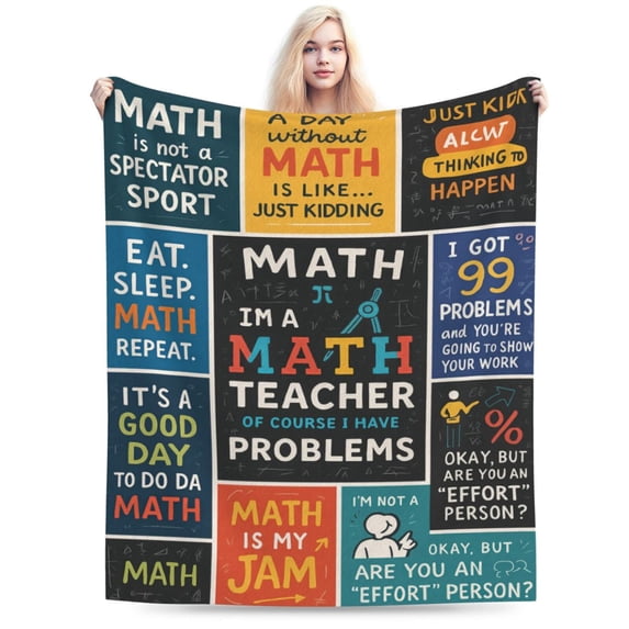 Math Teacher Gift, Funny Math Gifts, Math Teacher Appreciation Gifts, Math Lovers Birthday Gifts, Math Gift for Women, Men, Math Gifts Christmas,Thanksgiving- Throw Blanket 50x40