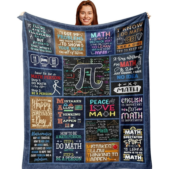 Math Teacher Gift, Math Gifts, Math Teacher Appreciation Gifts, Retirement gift for math teacher, Graduation Gifts for Math Lovers, Math Lovers Birthday Gifts, Math Gift for Men, Blanket 60X50in