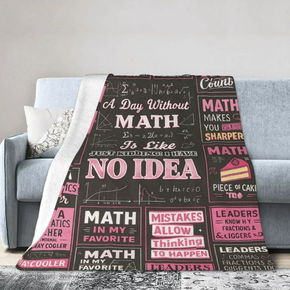 Math Teacher Gift, Math Gifts, Teacher Appreciation Gifts, Graduation Flannel Blanket for Adults – Cozy Throw for Sofa Bed or Office Use for All Seasons 50x40