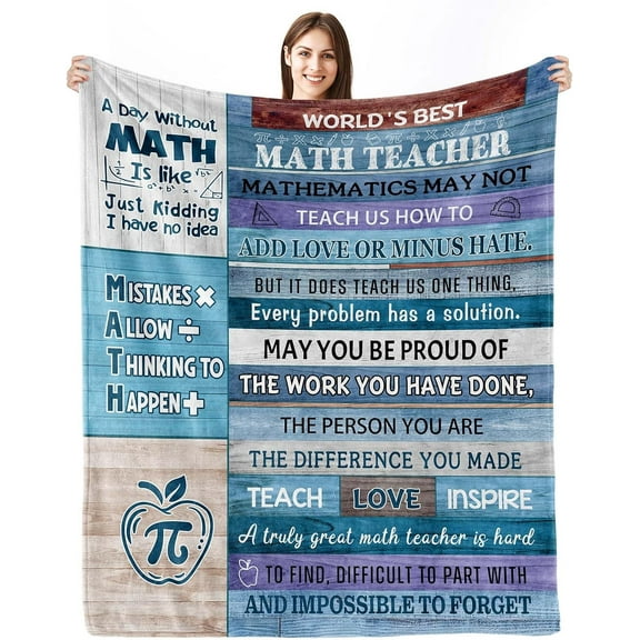 Math Teacher Gift, Math Teacher Blanket, Math Gifts, Math Teacher Appreciation Gifts, Retirement Gift for Math Teacher, Math Teacher Birthday Gifts Throw Blankets 50x60