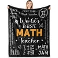 thumbnail image 1 of Math Teacher Gifts for Man Women, Gifts for Math Teacher, Math Teacher Appreciation Gifts, Teacher Day Gifts, Math Teacher Gifts for Christmas Birthday Retirement, Math Teacher Blanket 60"X50", 1 of 1