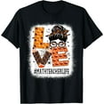 thumbnail image 1 of Math Teacher Love Messy Bun Pumpkin Women Halloween Costume T-Shirt, 1 of 3