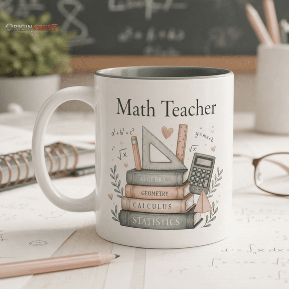 Math Teacher Personalized Mug, Classroom Coffee Cup Gift for Educators